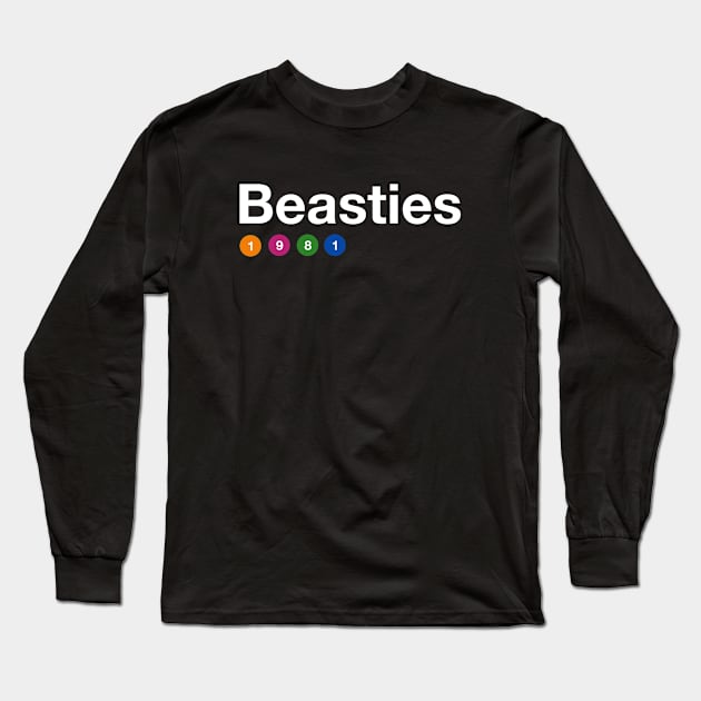 Beasties Subway Sign Long Sleeve T-Shirt by Fresh Fly Threads